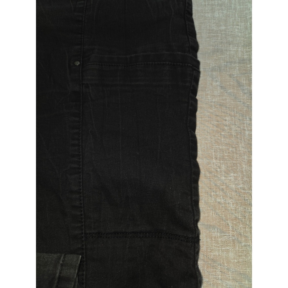 Womens Black Cargo Utility Straight Leg Jeans Stretch Y2K Pants Size 36x28 - Picture 7 of 14
